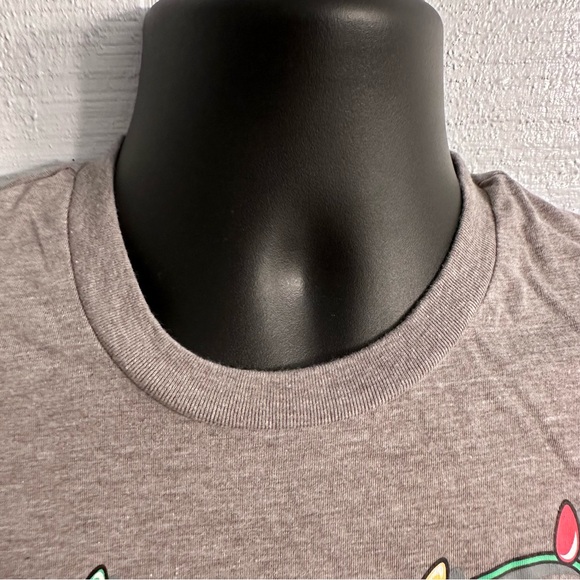 The Simpsons Ho Ho Homer Christmas Lights Santa Claus Graphic T-Shirt Grey SS - Picture 3 of 6